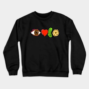 I Love Pickle Ball Brown Eye Crewneck Sweatshirt